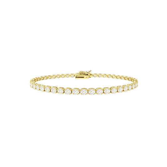 14K Yellow Gold Crownline Tennis Bracelet - Statement size with 7 ct tw lab-grown diamonds in crown-inspired setting