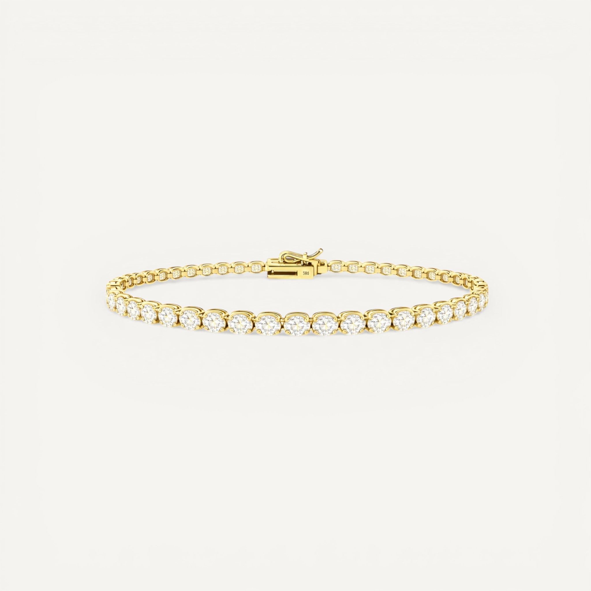 14K Yellow Gold Crownline Tennis Bracelet - Statement size with 7 ct tw lab-grown diamonds in crown-inspired setting
