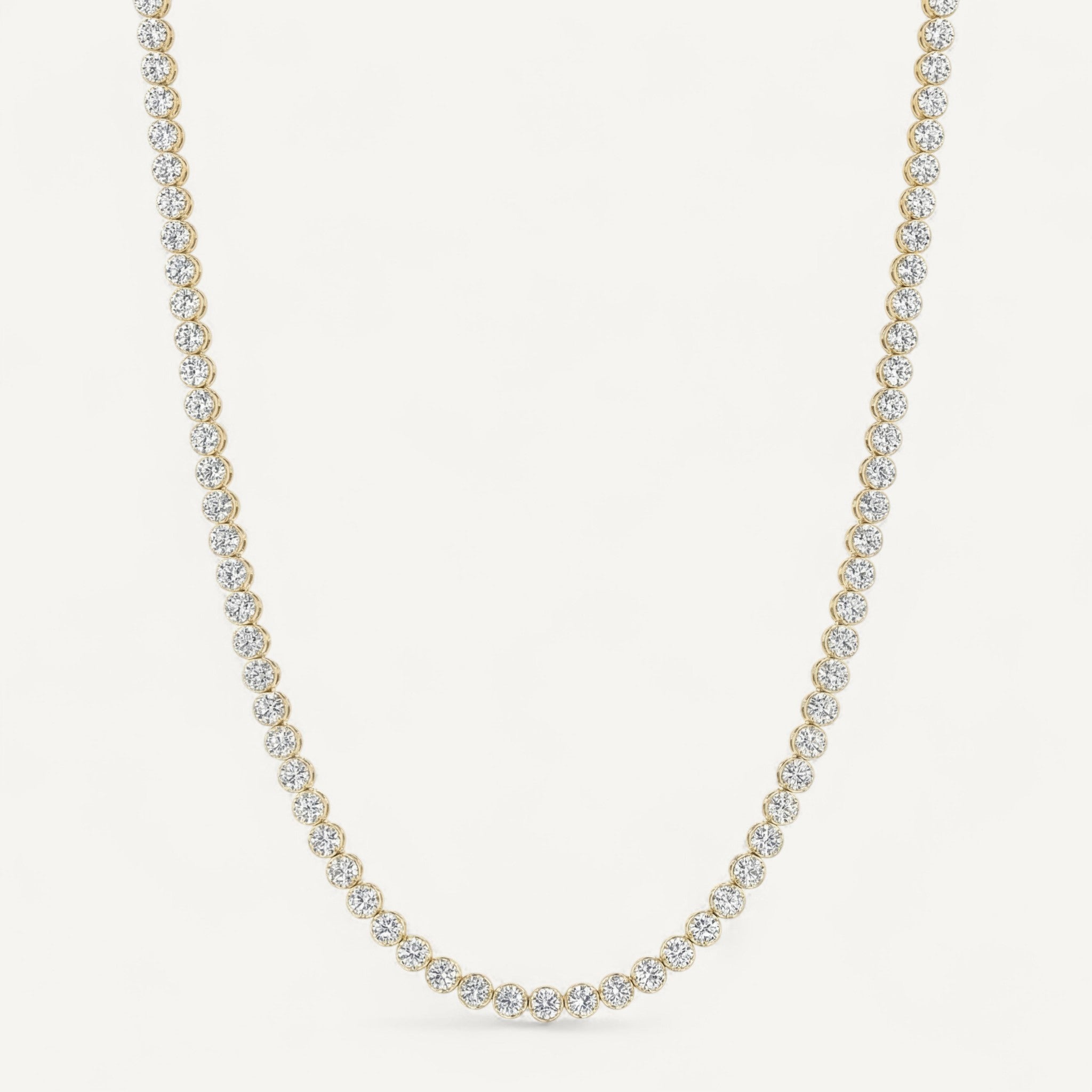 14K Yellow Gold Crownline Diamond Tennis Necklace - Classic 9-10 ct tw in crown-inspired setting