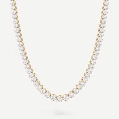 14K Yellow Gold Crownline Tennis Necklace - Statement (17 ct tw)