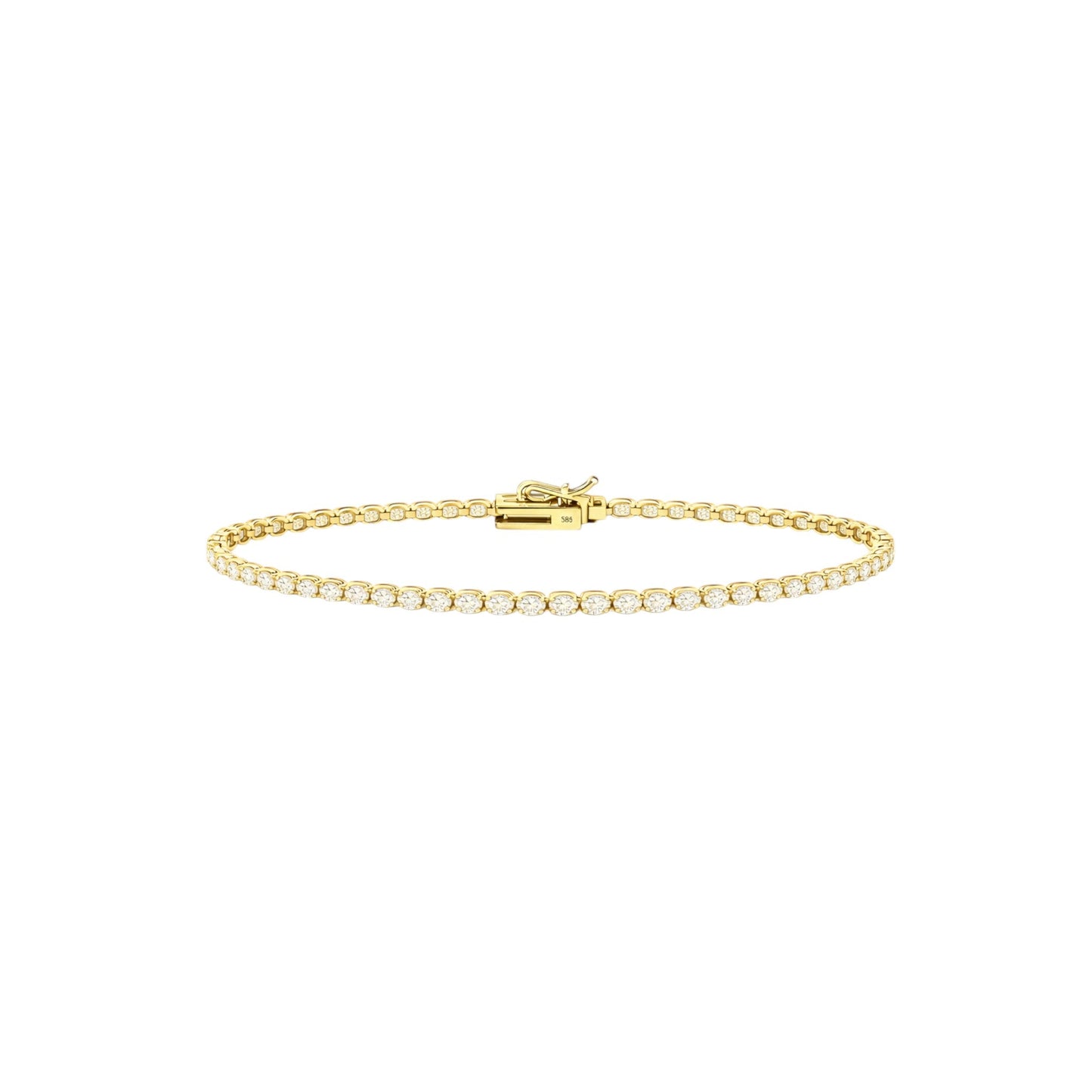 14K Yellow Gold Heritage Prong Tennis Bracelet - Classic size with 5-7 ct tw diamonds in four-prong setting