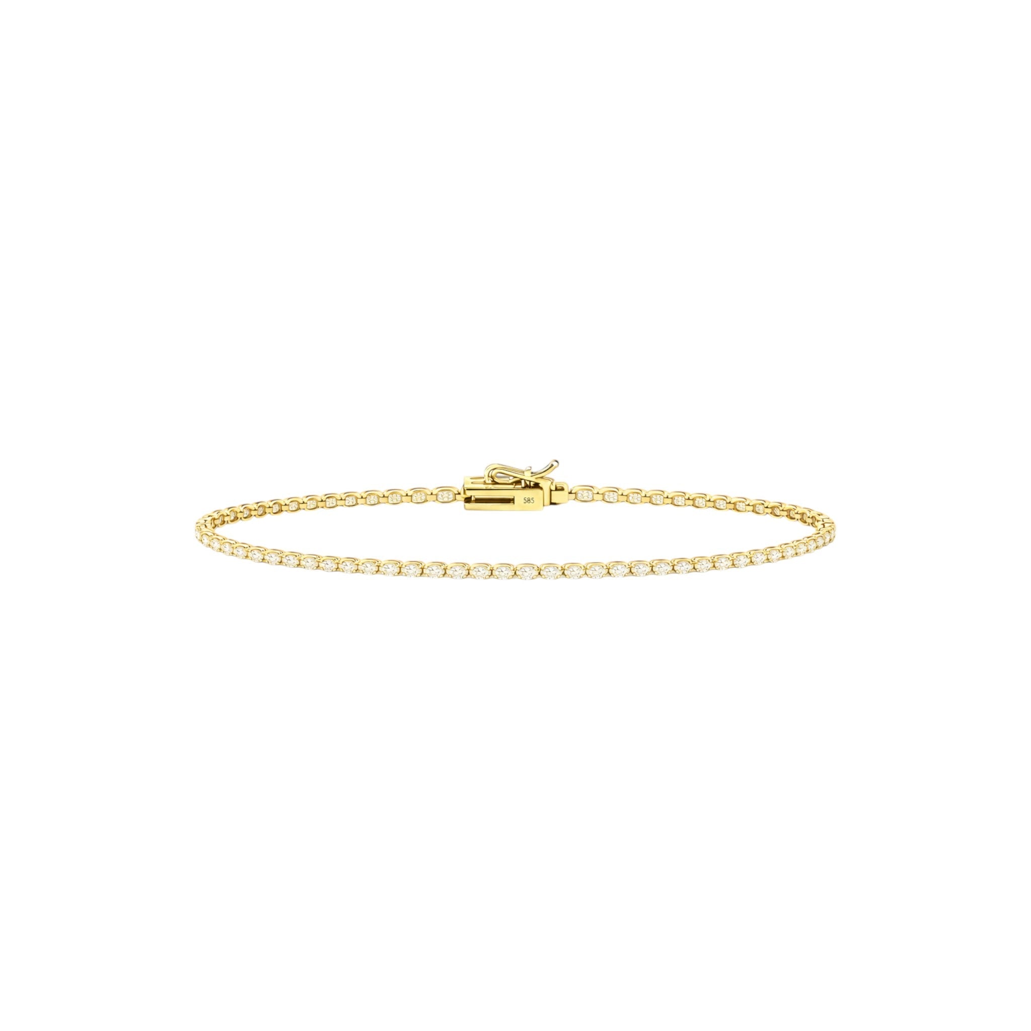 14K Yellow Gold Heritage Prong Tennis Bracelet - Petite size with 2.5-4 ct tw diamonds in four-prong setting