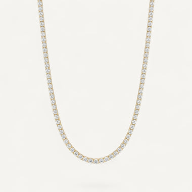 14K Yellow Gold Heritage Prong Tennis Necklace - Classic (12-13.5 ct tw)