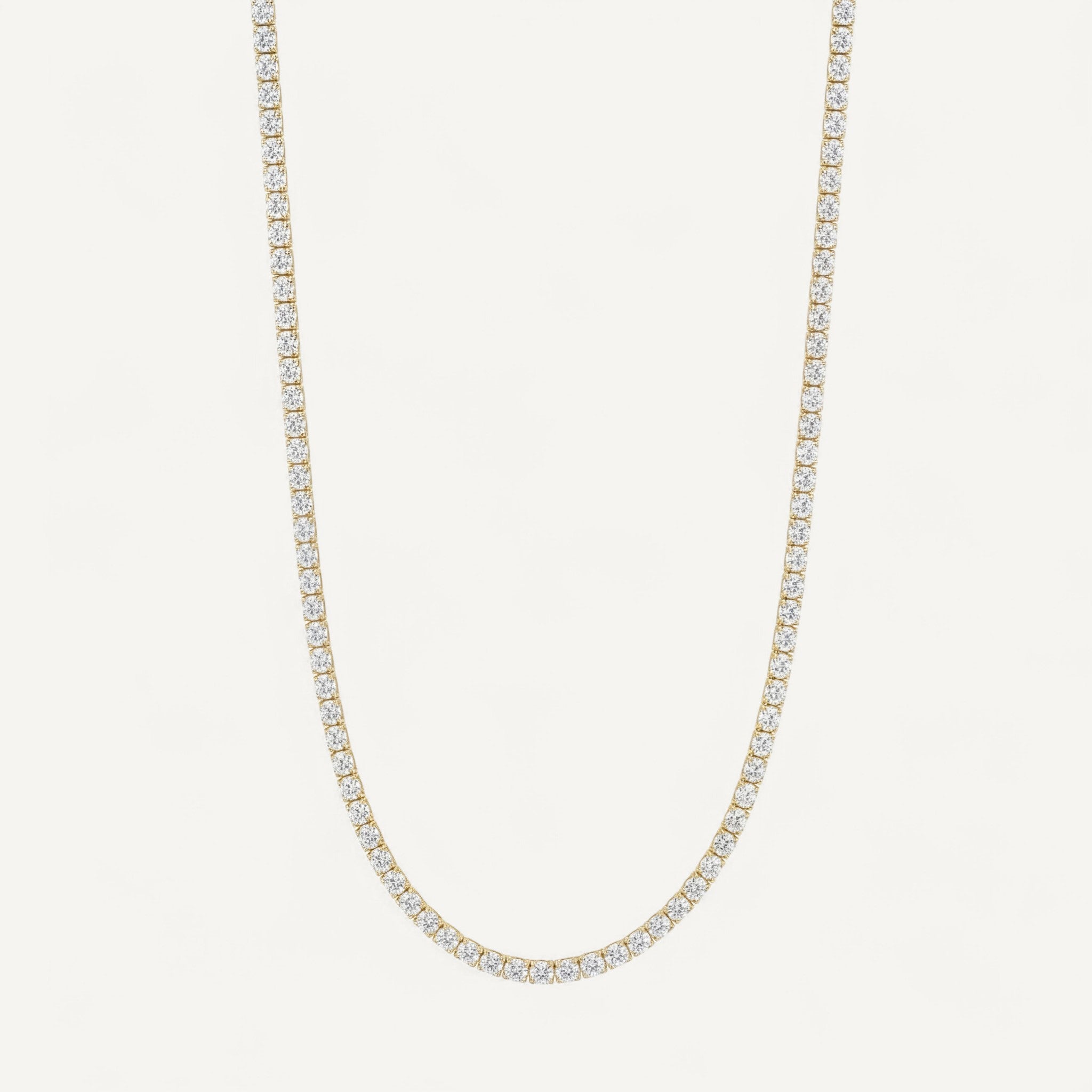 14K Yellow Gold Heritage Prong Diamond Tennis Necklace - Petite 6-10 ct tw in four-prong setting