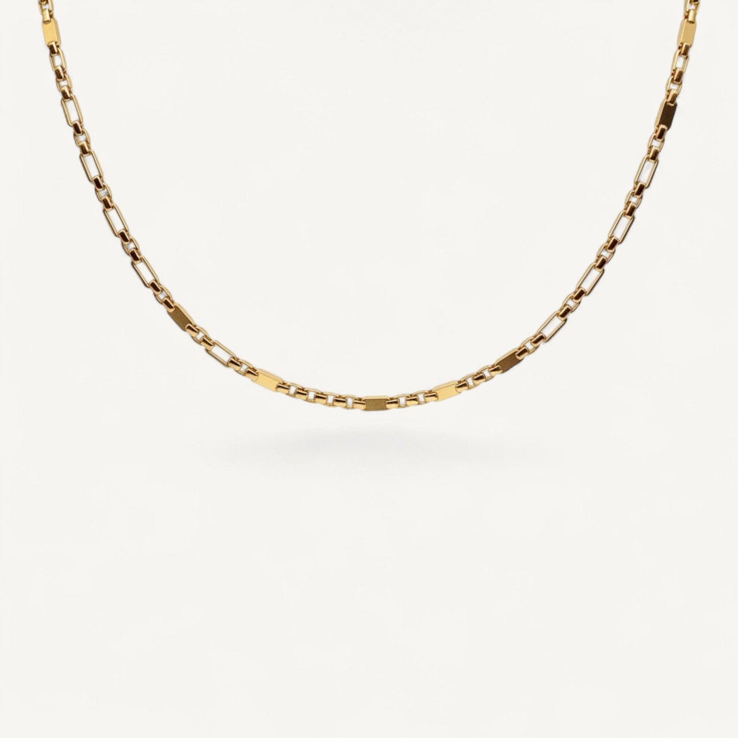 10K Yellow Gold Aluna Graceful Franco Chain Necklace - 3mm foxtail V-link design