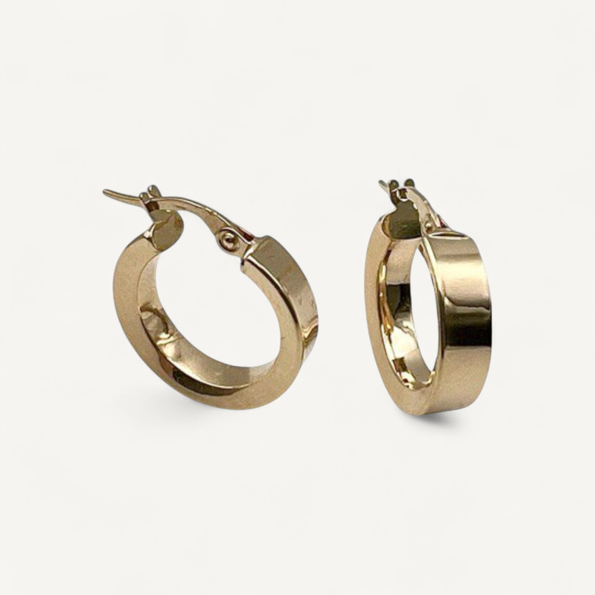10K Yellow Gold Aurelian Arc Hoop Earrings - 17mm continuous curve design