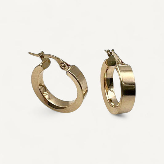 10K Yellow Gold Aurelian Arc Hoop Earrings - 17mm continuous curve design