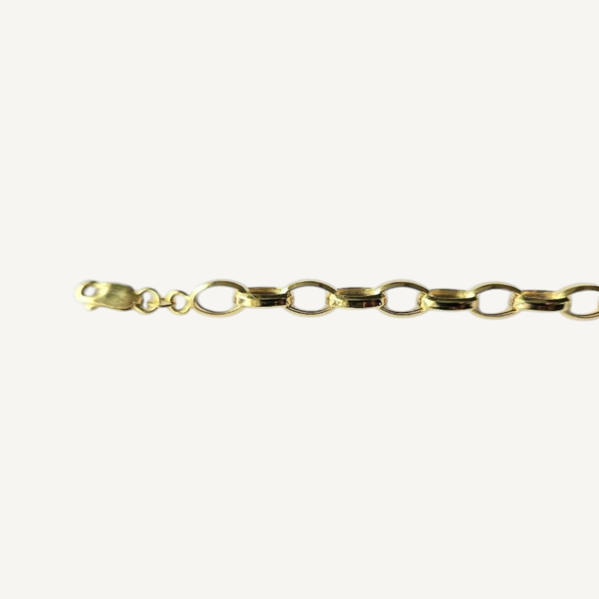Men's 10K Yellow Gold Axis Grand Oval Cable Chain Necklace - clasp detail