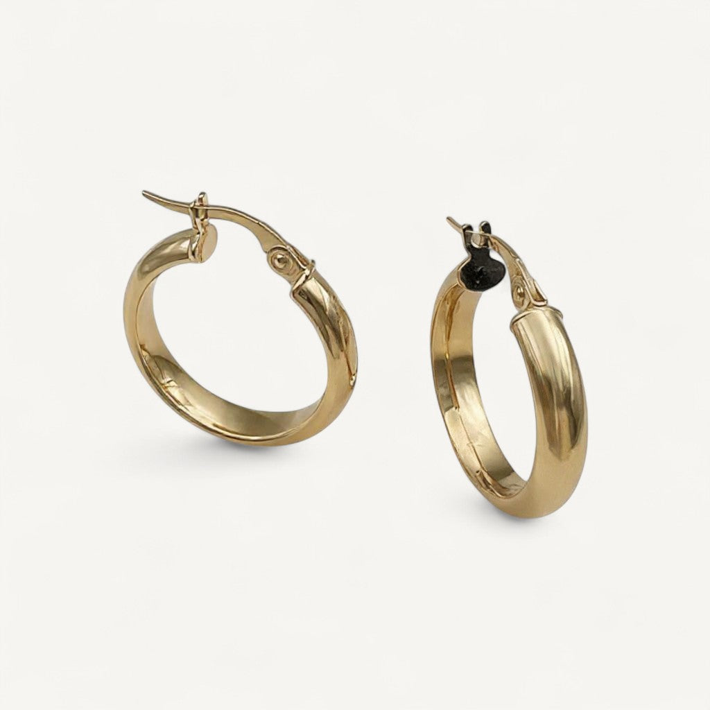 10K Yellow Gold Celeste Aura Hoop Earrings - 19mm classic polished hoops