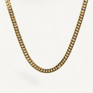 10K Yellow Gold Ethos Essence Cuban Chain Necklace - 4.6mm substantial curb link