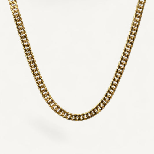 10K Yellow Gold Ethos Essence Cuban Chain Necklace - 4.6mm substantial curb link