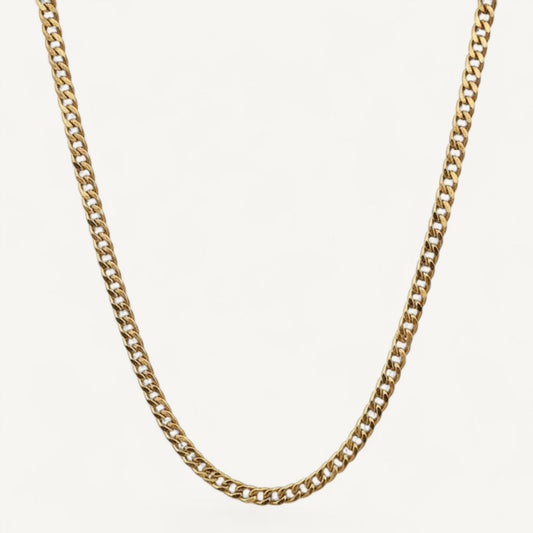 10K Yellow Gold Ethos Graceful Cuban Chain Necklace - 3.2mm Miami Cuban link