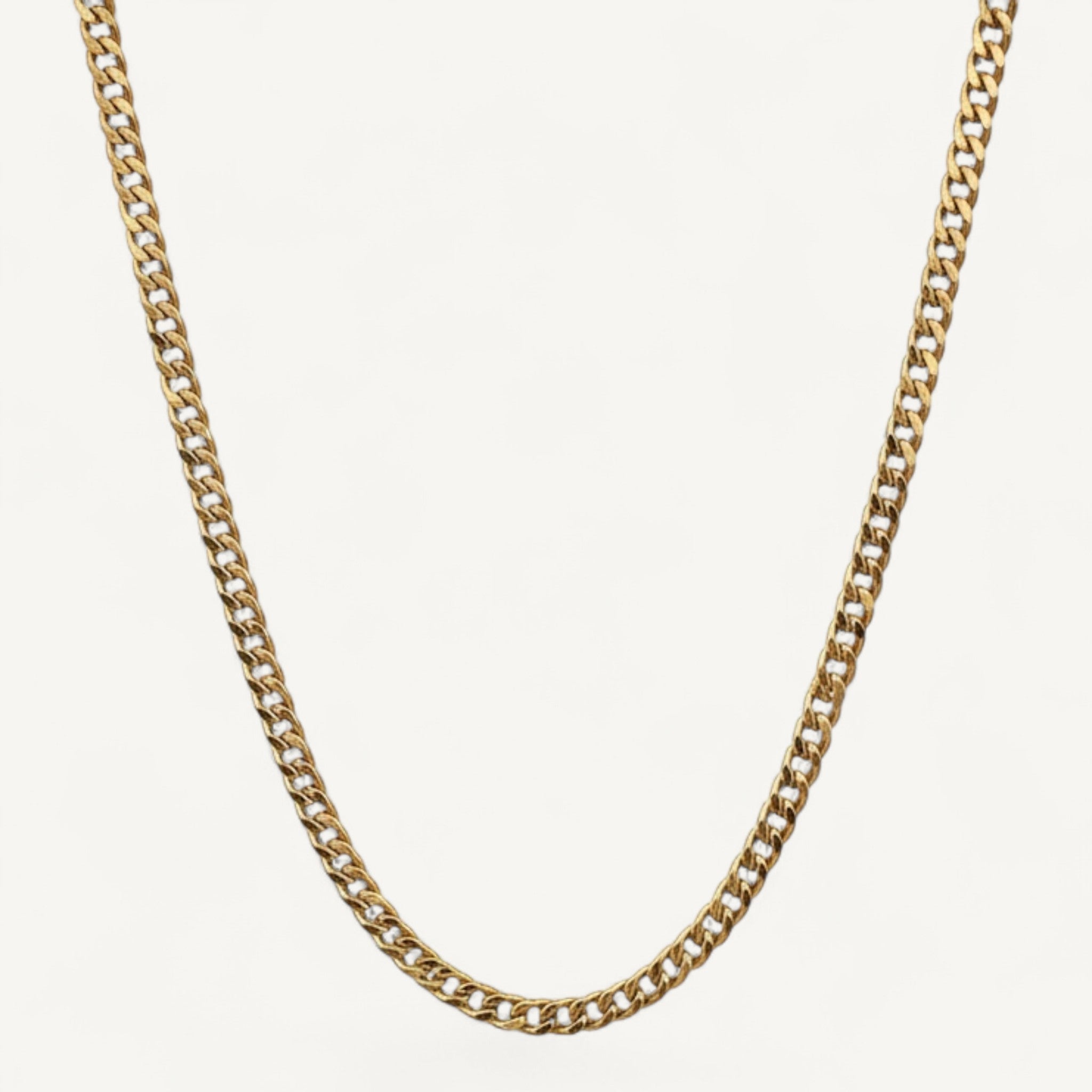 Men's 10K Yellow Gold Ethos Graceful Cuban Chain Necklace - 3.2mm curb link