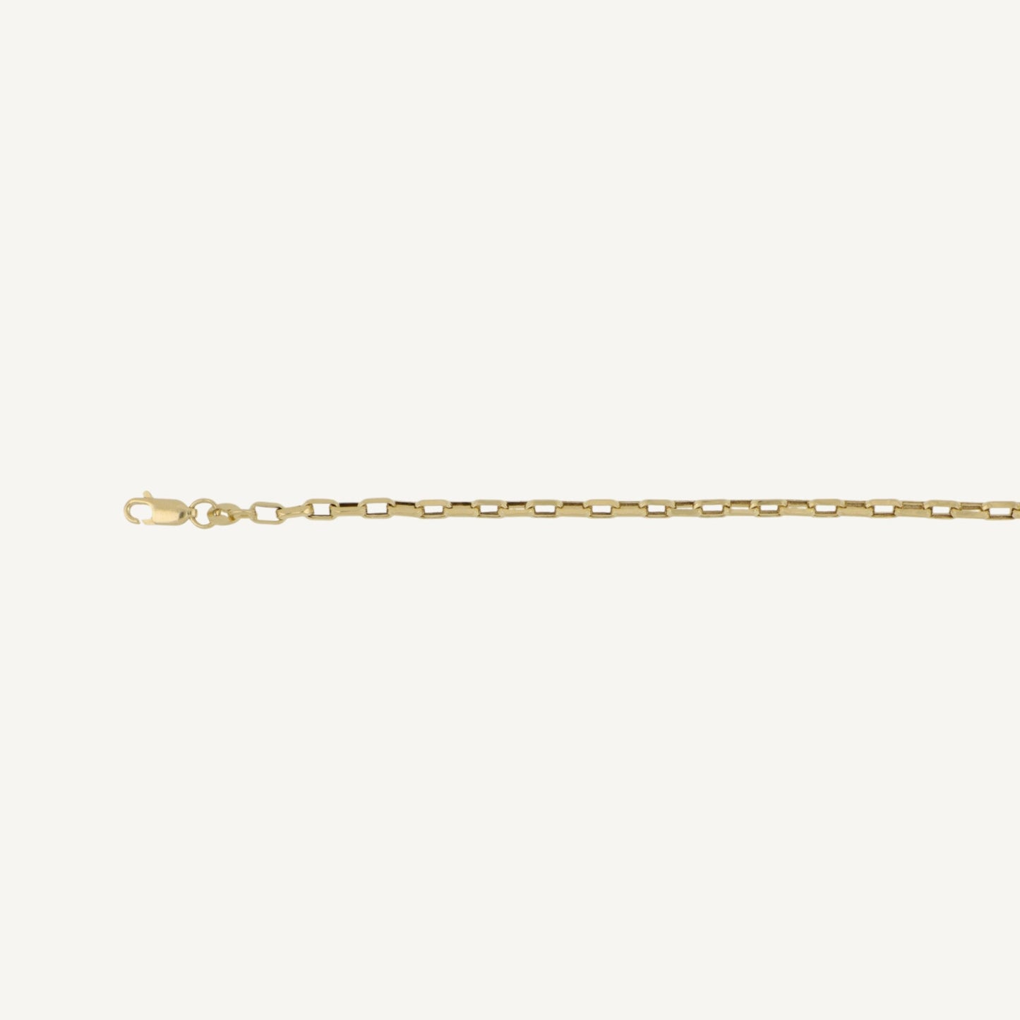 10K Yellow Gold Forma Signature Rectangular Cable Chain Necklace - clasp detail