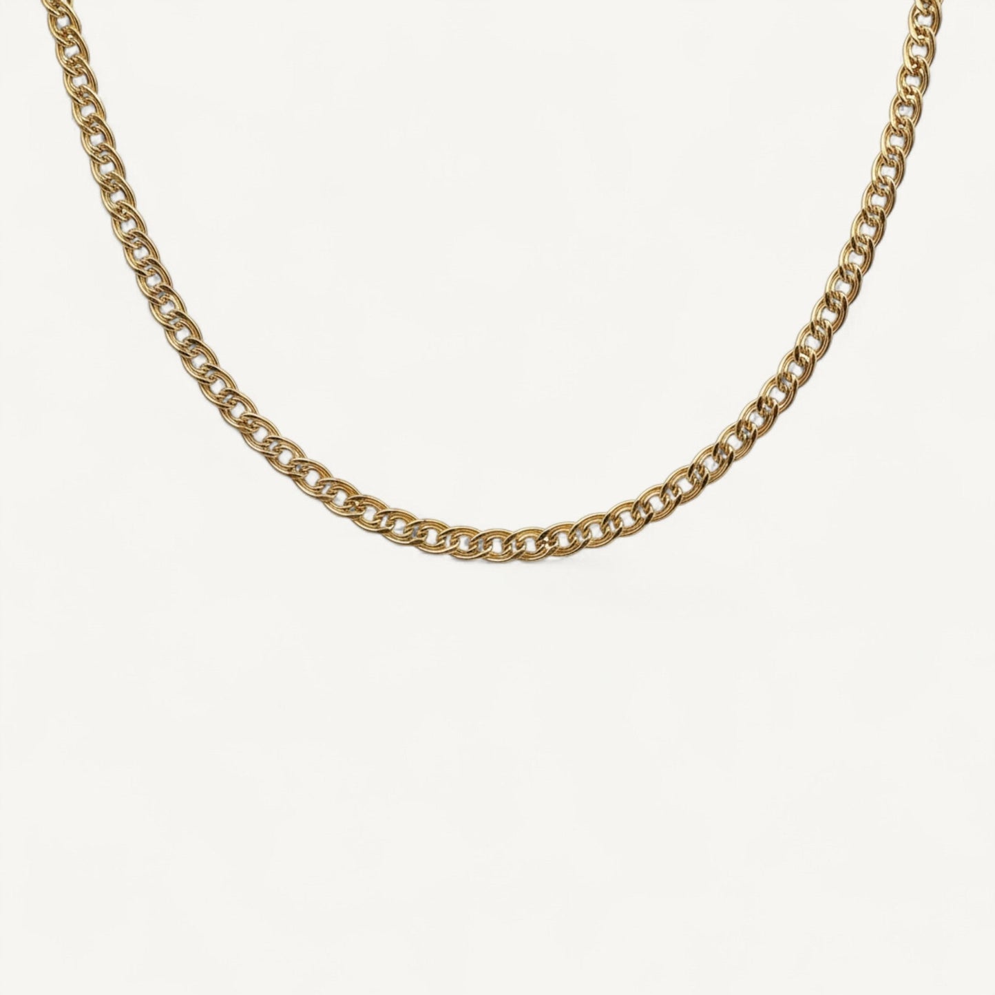10K Yellow Gold Kinetic Striking Chain Necklace - 5.8mm double-loop woven design