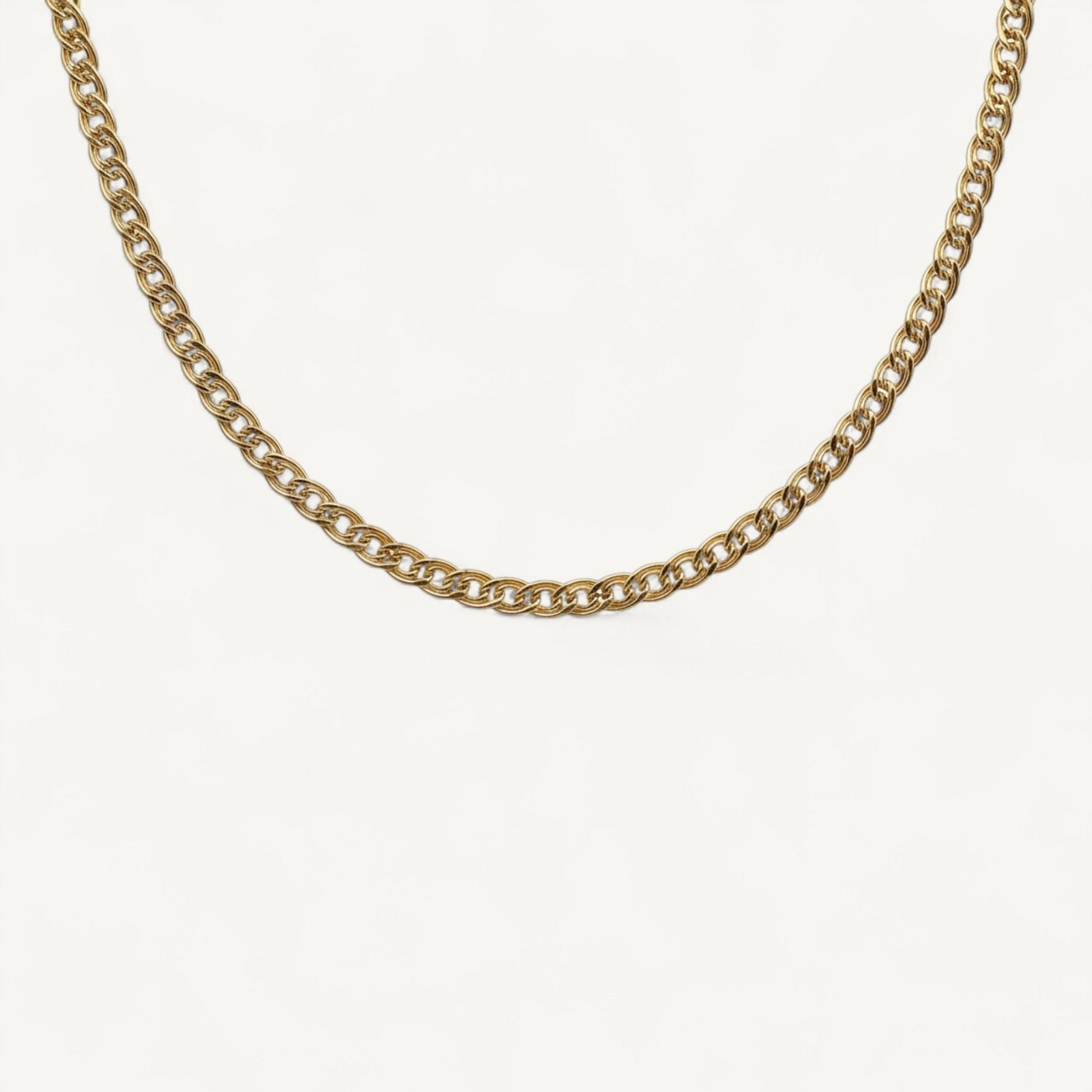 10K Yellow Gold Kinetic Striking Chain Necklace - 5.8mm double-loop woven design