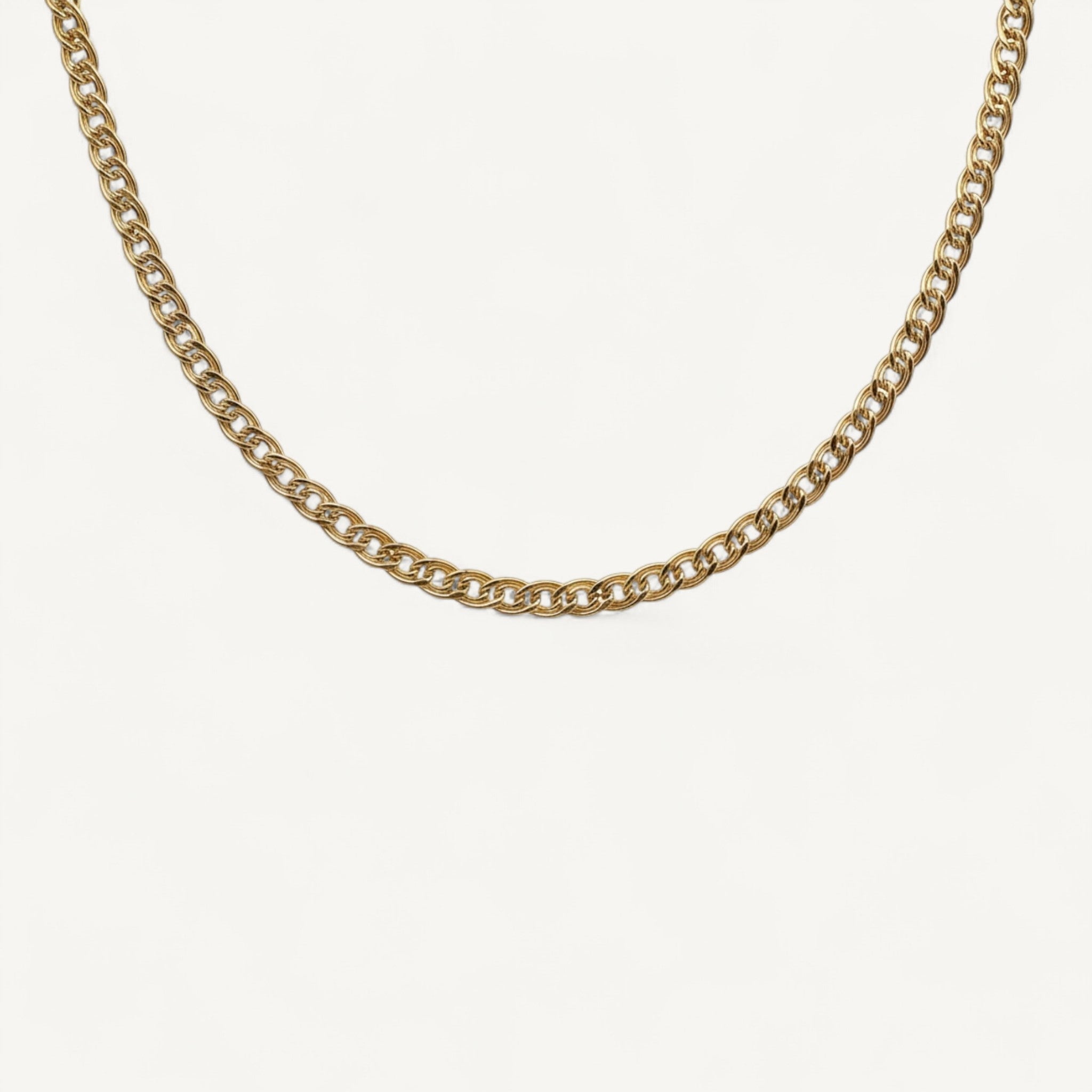 10K Yellow Gold Kinetic Striking Chain Necklace - 5.8mm double-loop woven design