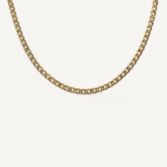 10K Yellow Gold Kinetic Striking Chain Necklace - 5.8mm double-loop woven design