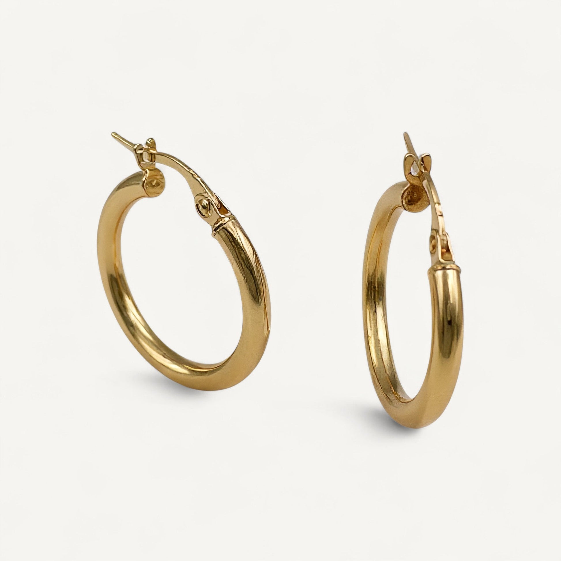 10K Yellow Gold Lumina Whisper Hoop Earrings - 20mm polished hoops