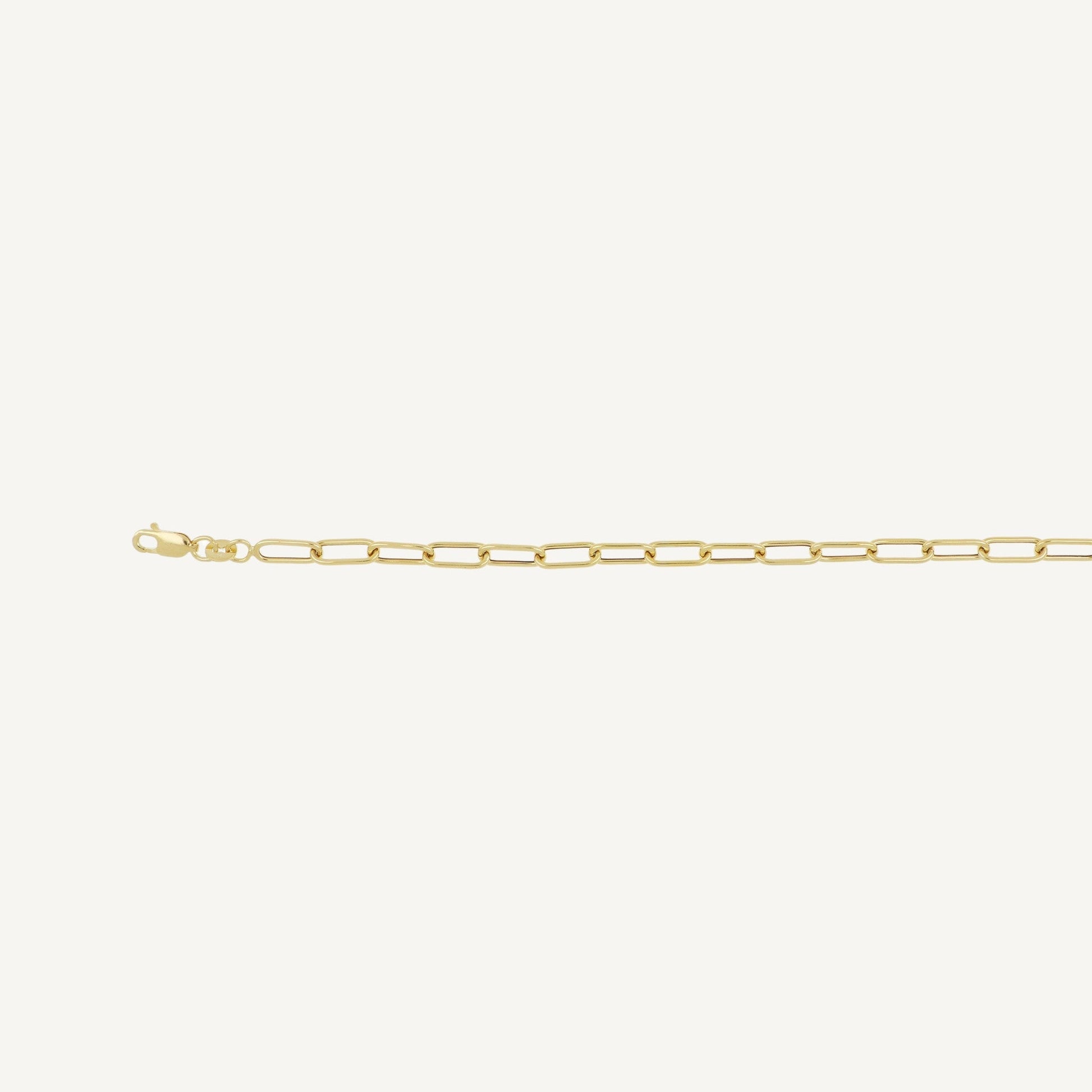 10K Yellow Gold Parallel Balanced Paperclip Chain Necklace - clasp detail