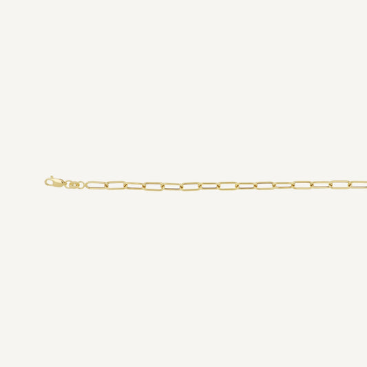 10K Yellow Gold Parallel Balanced Paperclip Chain Necklace - clasp detail