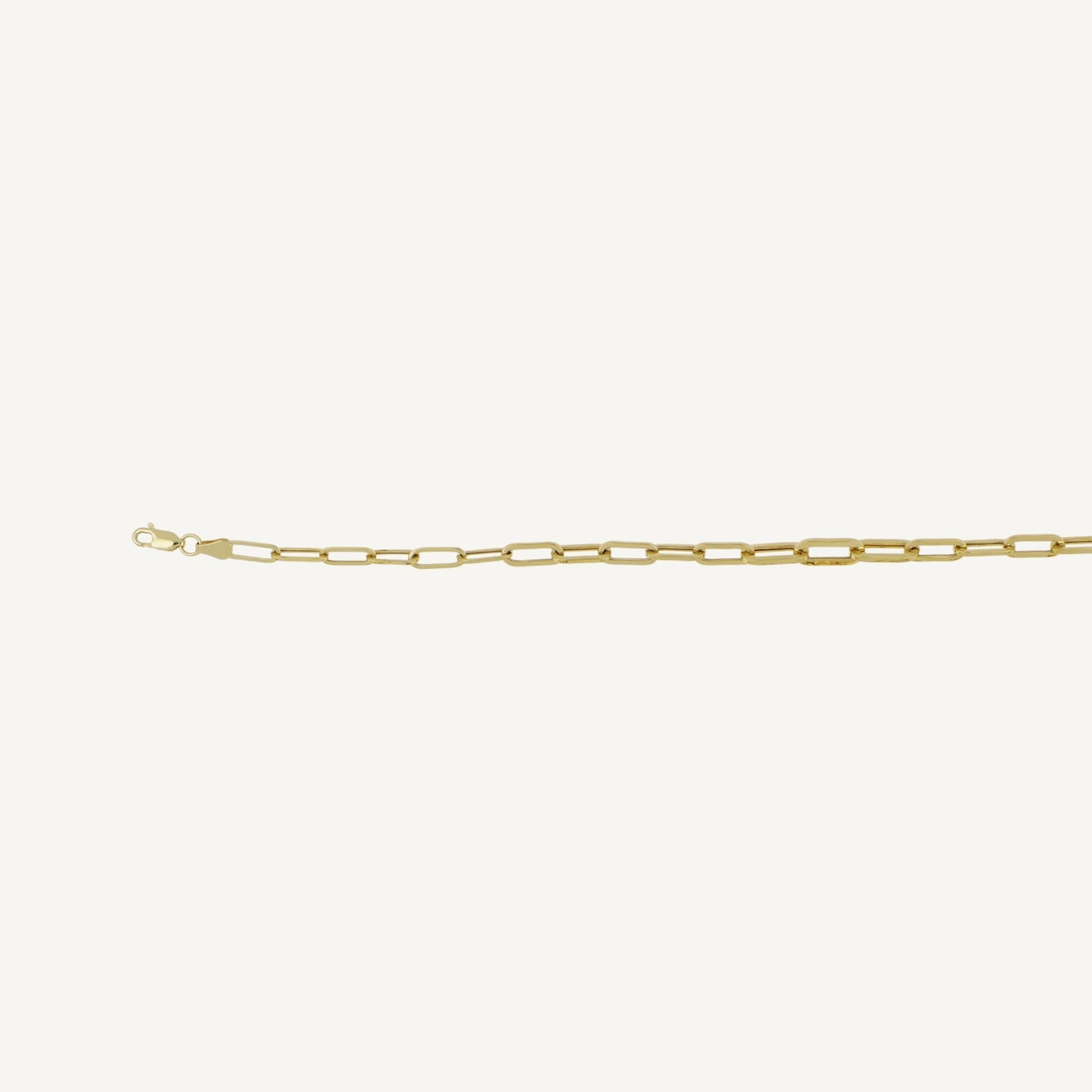 10K Yellow Gold Tempo Balanced Paperclip Chain Necklace - lobster clasp detail