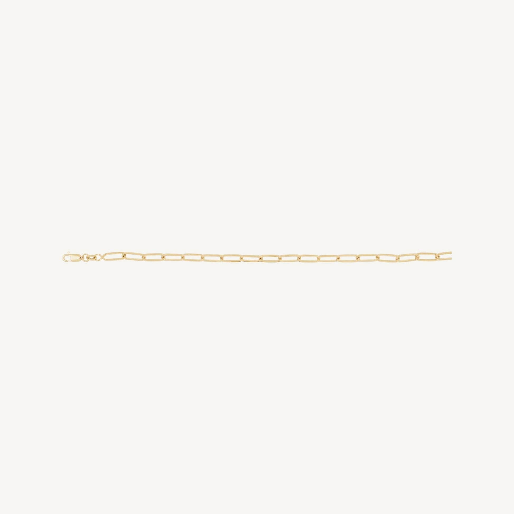 10K Yellow Gold Tempo Essential Paperclip Chain Necklace - lobster clasp detail