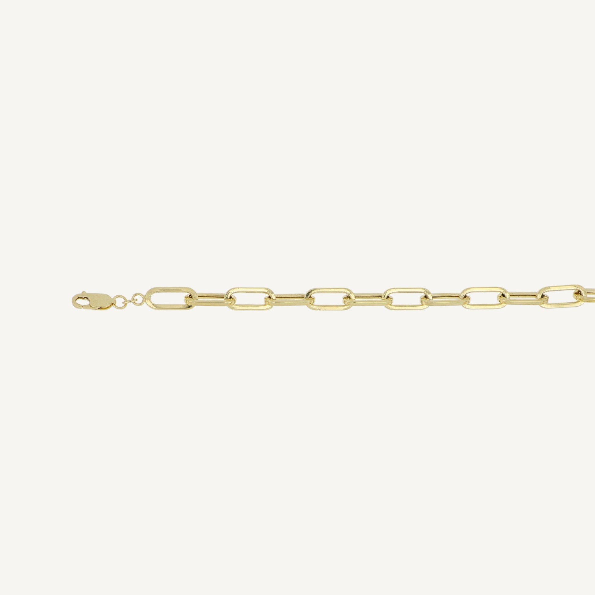 10K Yellow Gold Tempo Prominent Paperclip Chain Necklace - lobster clasp detail