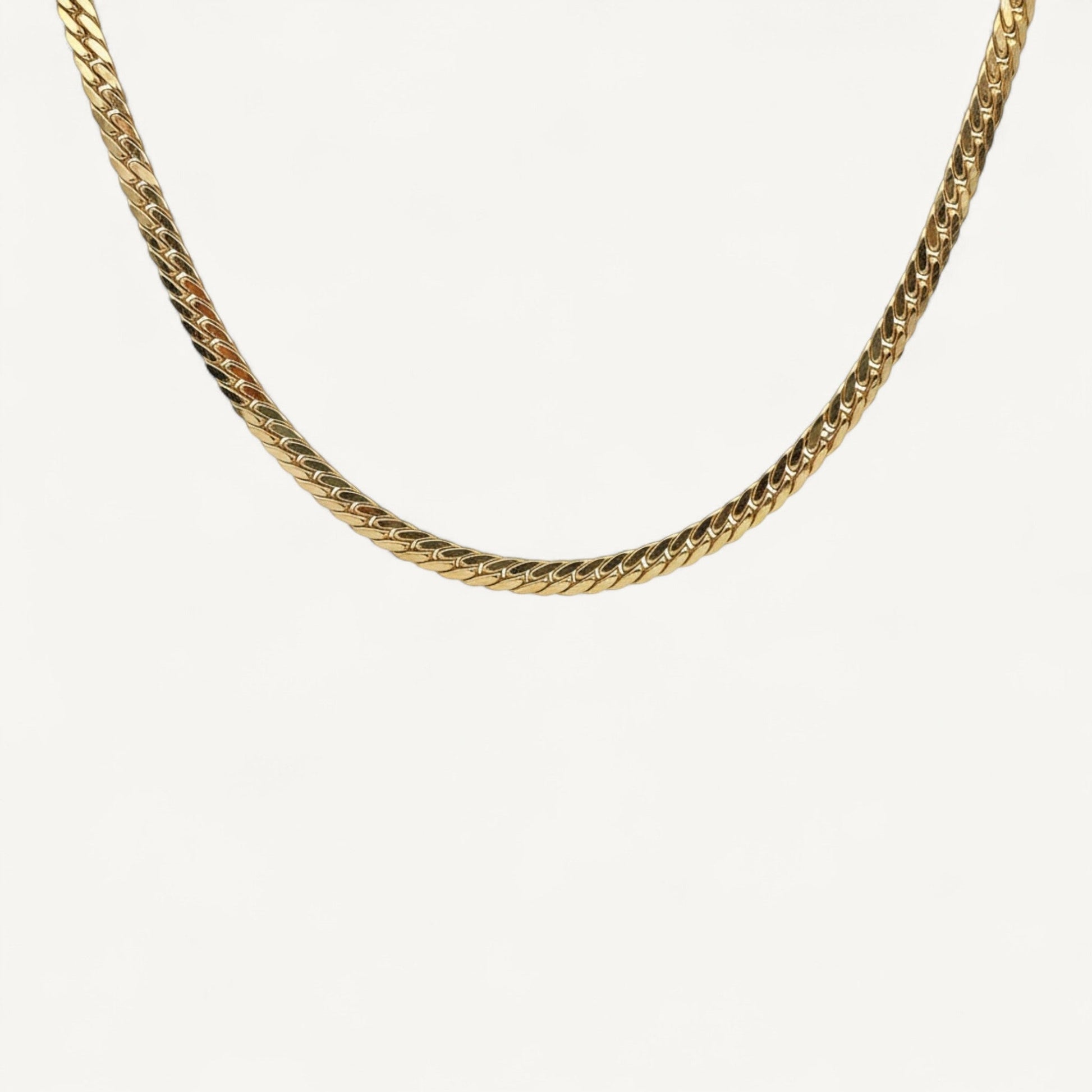 10K Yellow Gold Veritas Bold Curb Chain Necklace - 5.8mm gourmette links