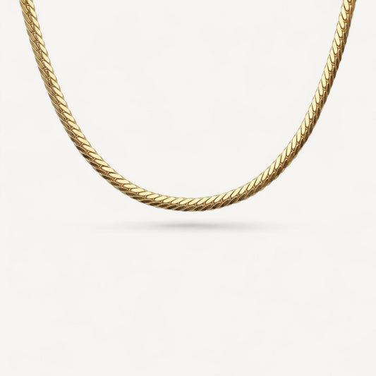 10K Yellow Gold Veritas Enduring Curb Chain Necklace - 4.6mm gourmette links