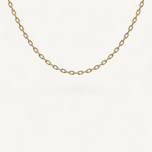 10K Yellow Gold Vero Classic Oval Cable Chain Necklace - 3.3mm oval links