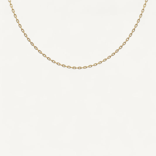10K Yellow Gold Vero Graceful Oval Cable Chain Necklace - 2.7mm oval links