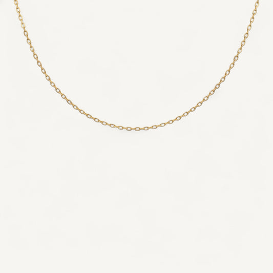 10K Yellow Gold Vero Petite Oval Cable Chain Necklace - 1.7mm oval links