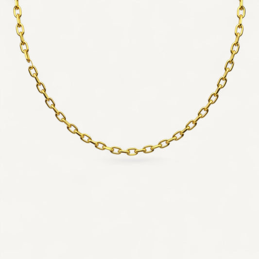 10K Yellow Gold Vero Substantial Oval Cable Chain Necklace - 5mm oval links