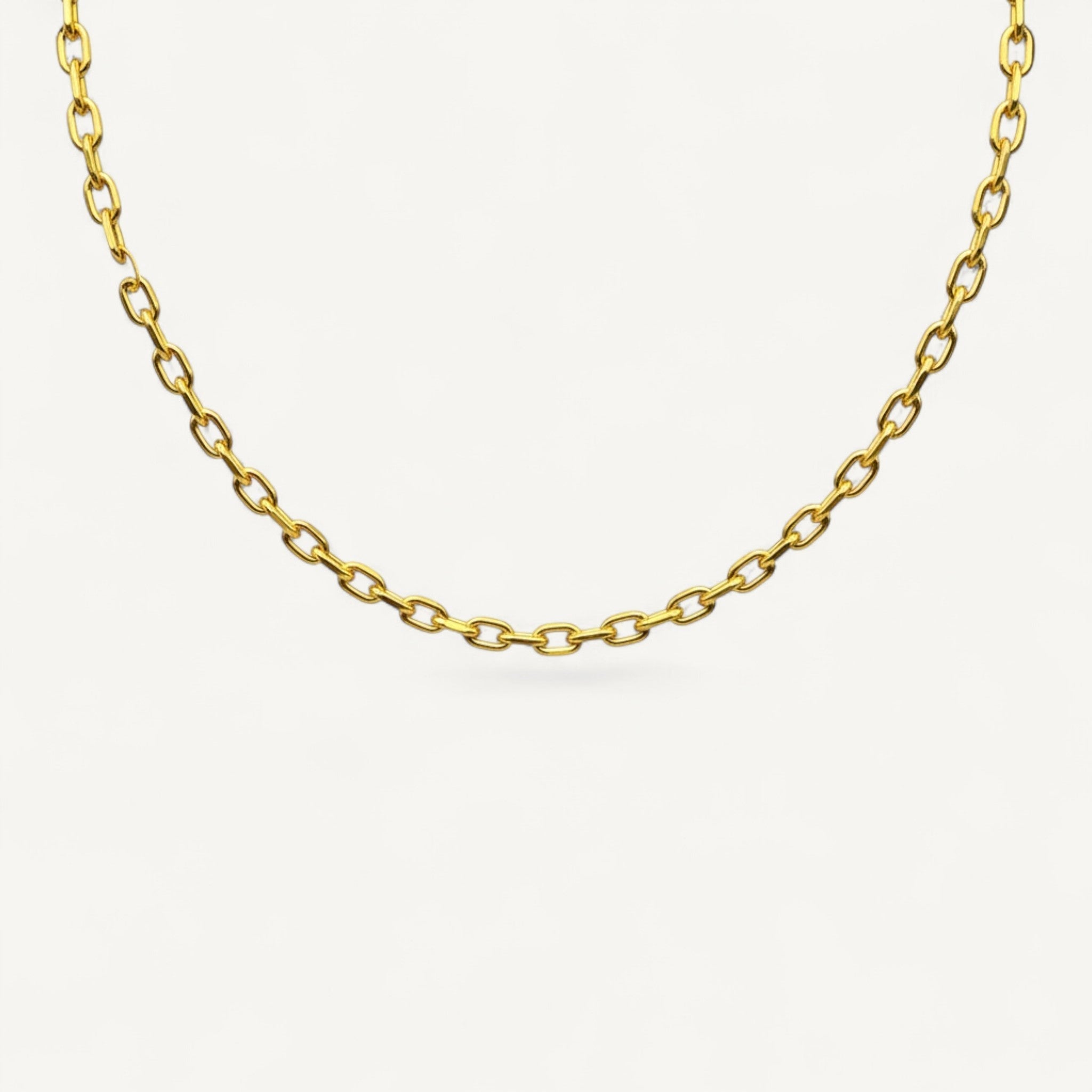 Men's 10K Yellow Gold Vero Substantial Oval Cable Chain Necklace (20–24")