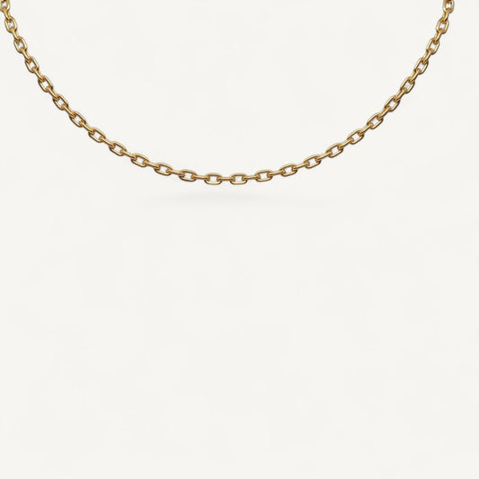 10K Yellow Gold Vero Timeless Oval Cable Chain Necklace - 4.2mm oval links