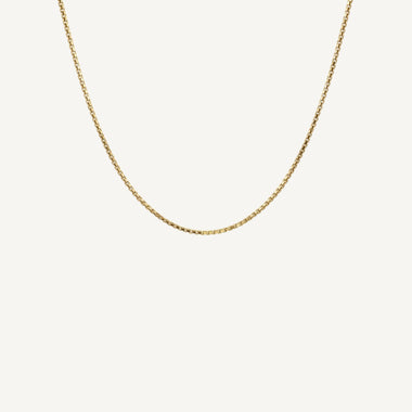 10K Yellow Gold Verve Graceful Box Chain Necklace (18–22")