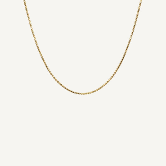 10K Yellow Gold Verve Graceful Box Chain Necklace - 2.1mm Venetian chain