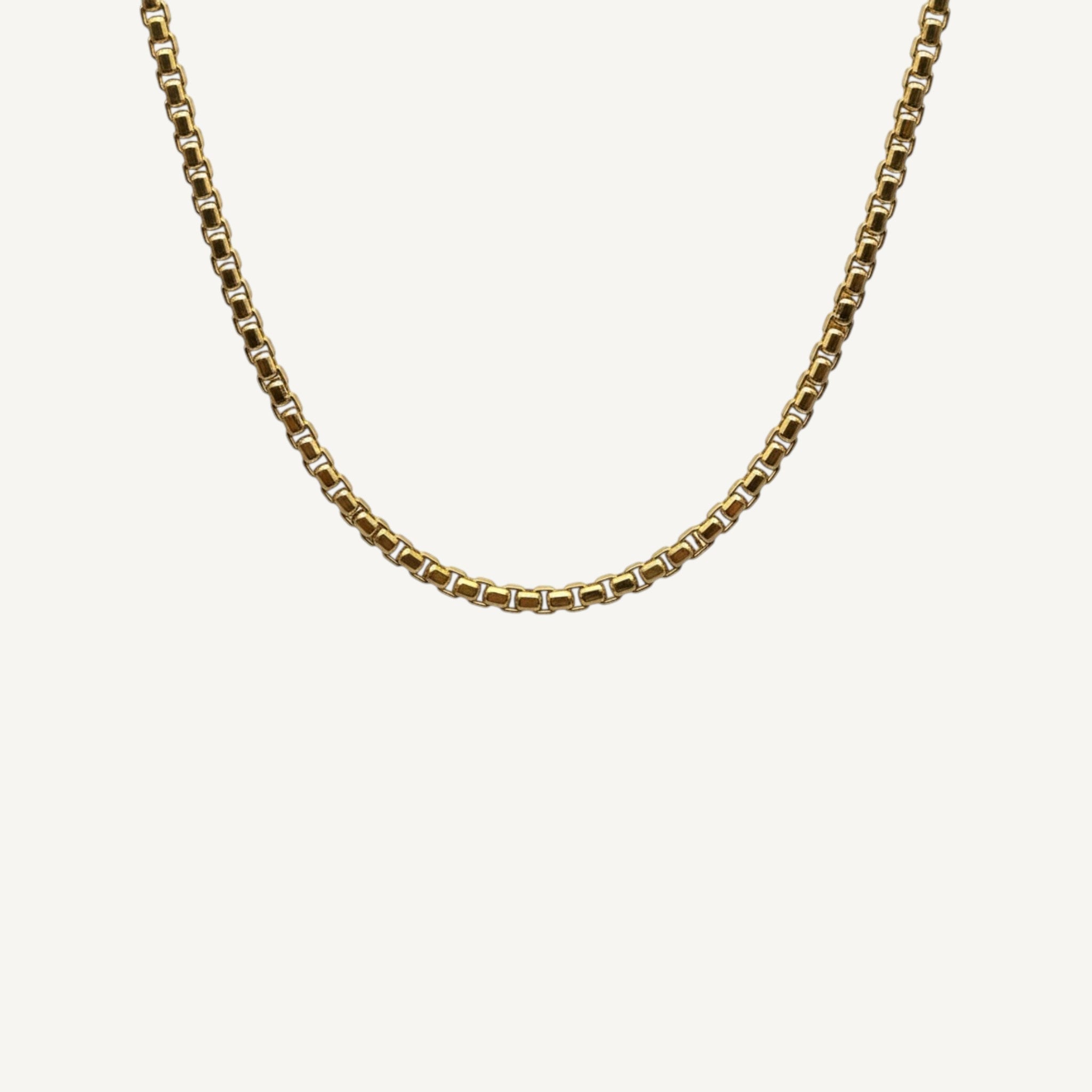 Men's 10K Yellow Gold Verve Prominent Box Chain Necklace (20–26")
