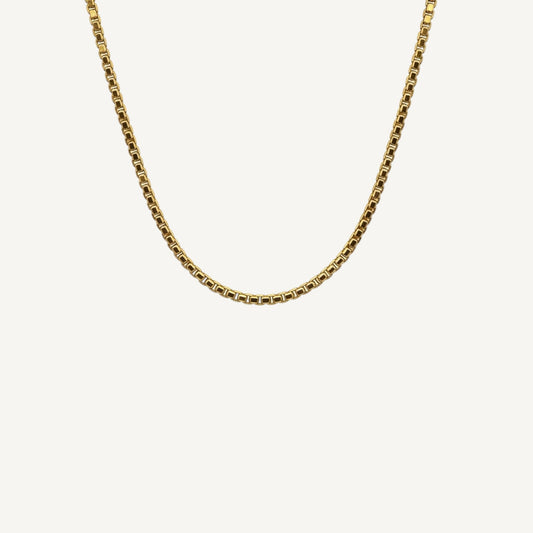 10K Yellow Gold Verve Substantial Box Chain Necklace - 4.5mm Venetian chain