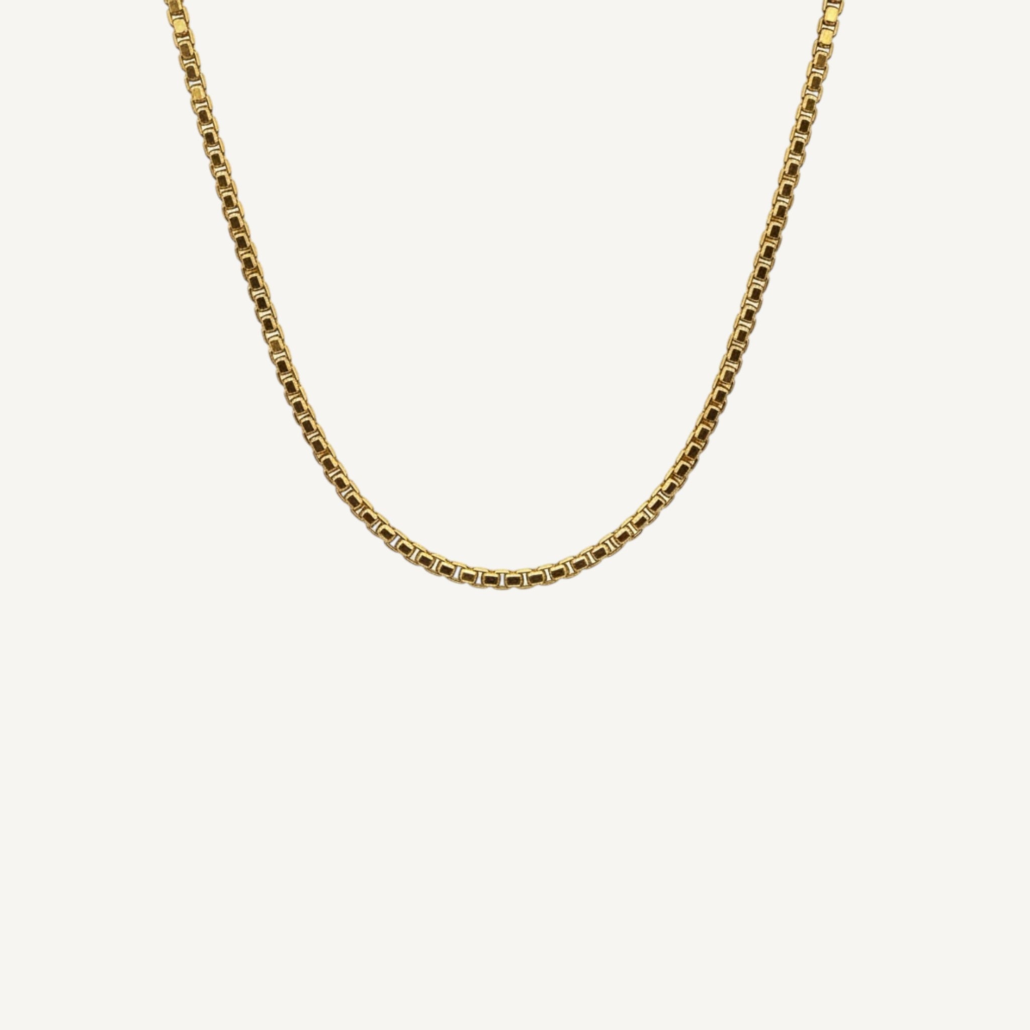 Men's 10K Yellow Gold Verve Substantial Box Chain Necklace (20–24")