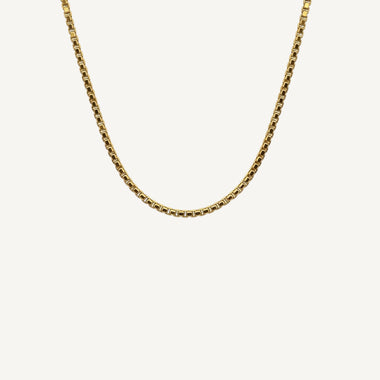 Men's 10K Yellow Gold Verve Substantial Box Chain Necklace (20–24")
